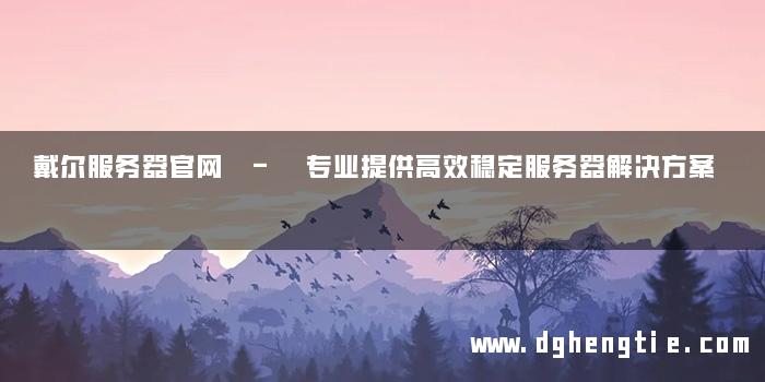 戴尔服务器官网 - 专业提供高效稳定服务器解决方案
